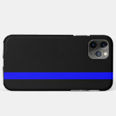 Coques Case-Mate iPhone Ligne Bleue Mince Symbolique Noir vertical (Dos (Horizontal))