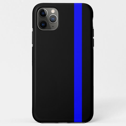 Coques Case-Mate iPhone Ligne Bleue Mince Symbolique Noir vertical (Dos)
