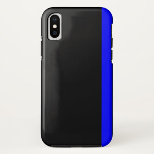 Coques Pour iPhone Ligne Bleue Mince Symbolique Noir vertical