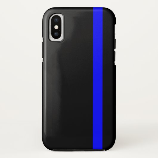 Coques Case-Mate iPhone Ligne Bleue Mince Symbolique verticale (Dos)