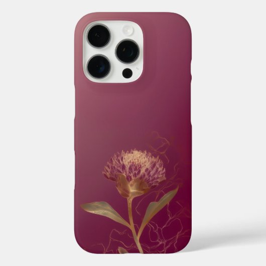 Coques Case-Mate iPhone Ligne de fleurs botaniques Deep Red Gold (Verso)
