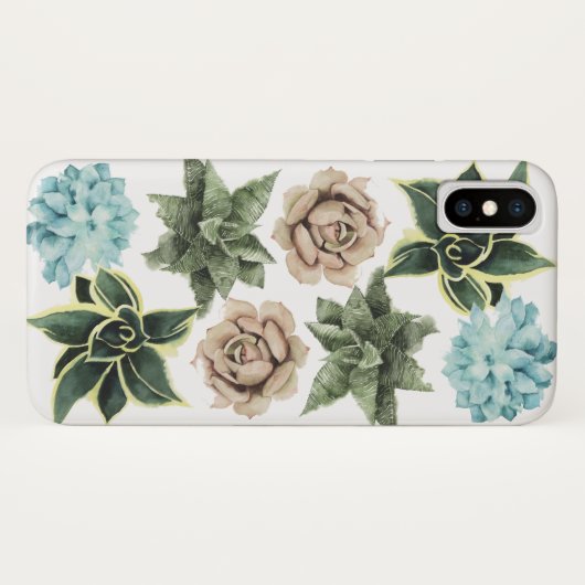 Coques Case-Mate iPhone Ligne de succulents (Dos (Horizontal))