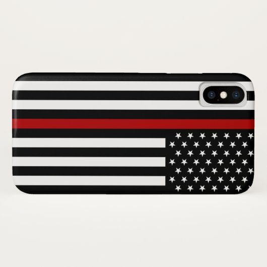 Coques Case-Mate iPhone Ligne rouge mince drapeau (Dos (Horizontal))