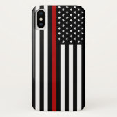 Coques Case-Mate iPhone Ligne rouge mince drapeau (Dos)