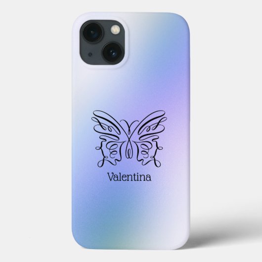 Coques Case-Mate iPhone Ligne Tirée Bleu Violet Butterly Holographique (Verso)