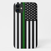 Coques Case-Mate iPhone Ligne verte mince Bordure/Drapeau animal/parc (Dos)