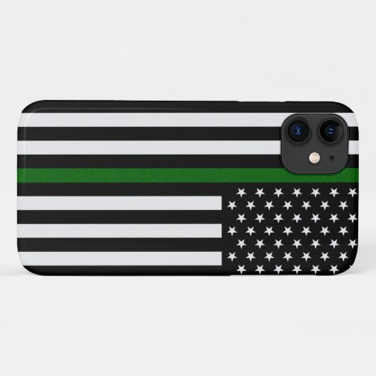 Coques Case-Mate iPhone Ligne verte mince Bordure/Drapeau animal/parc (Dos (Horizontal))