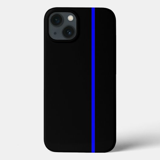 Coques Case-Mate iPhone Ligne verticale mince bleue sur noir (Verso)