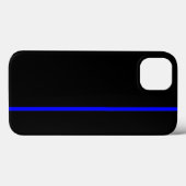 Coques Case-Mate iPhone Ligne verticale mince bleue sur noir (Verso (horizontal))
