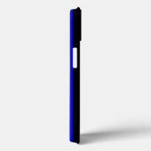 Coques Case-Mate iPhone Ligne verticale mince bleue sur noir (Verso / Droite)