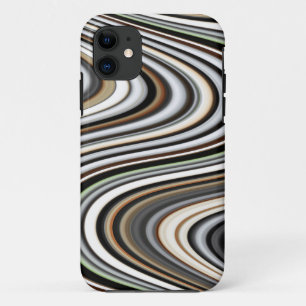 Case-Mate iPhone Case Lignes Abstraites en Brown clair/beige/bleu turquo