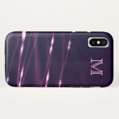 Coques Case-Mate iPhone Lignes Abstraites en pourpre foncé monogramme (Dos (Horizontal))