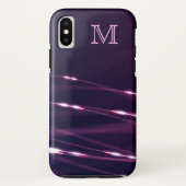 Coques Case-Mate iPhone Lignes Abstraites en pourpre foncé monogramme (Dos)