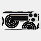 Coques Case-Mate iPhone Lignes Abstraites rétroactives noires (Verso (horizontal))