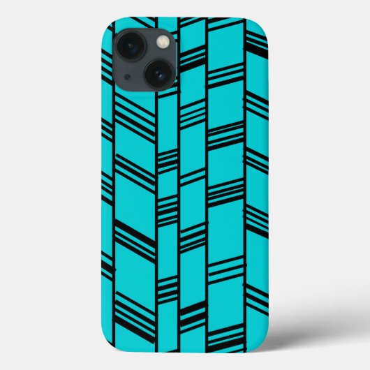 Coques Case-Mate iPhone Lignes Art Déco Bleu (Verso)