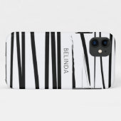 Coques Case-Mate iPhone Lignes blanches et noires modernes personnalisées  (Dos (Horizontal))