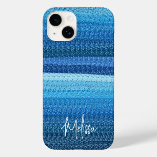 Coque Pour iPhone 14 Lignes bleues