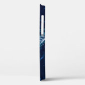 Coques Case-Mate iPhone Lignes bleues Abstraites modernes avec nom (Verso / Gauche)