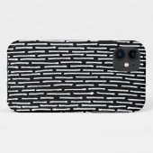 Coques Case-Mate iPhone Lignes cassées - Blanc sur Noir (Dos (Horizontal))