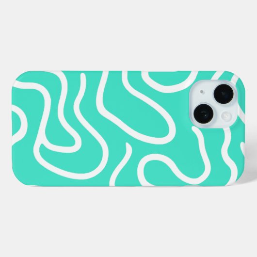 Coques Case-Mate iPhone Lignes courbes blanches vertes (Verso (horizontal))