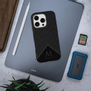 Coques iPhone 16 Pro Lignes courbes géométriques modernes en noir et gr