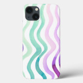 Coques Case-Mate iPhone Lignes d'aquarelles violettes et vertes (Verso)