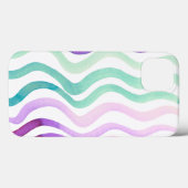 Coques Case-Mate iPhone Lignes d'aquarelles violettes et vertes (Verso (horizontal))