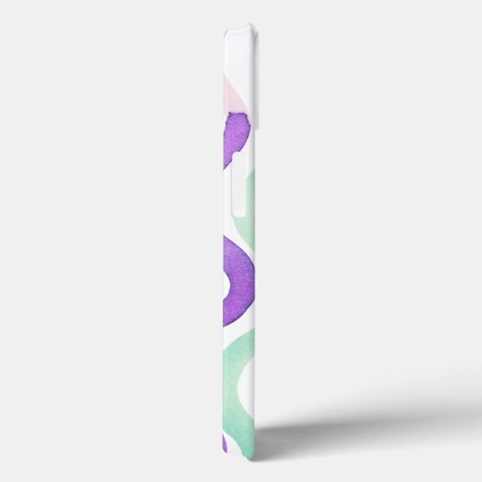 Coques Case-Mate iPhone Lignes d'aquarelles violettes et vertes (Verso / Droite)