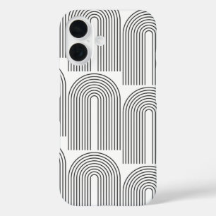 Coques iPhone 16 Lignes d'arc minimalistes modernes du milieu du si