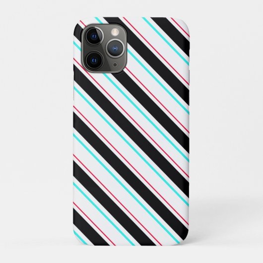 Coques Case-Mate iPhone Lignes de bandes régimentaires inclinées en noir b (Dos)