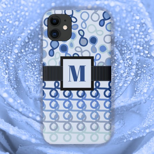 Coques Case-Mate iPhone Lignes de boucle avec cachemire hybride Blue Ombre