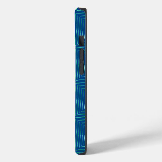 Coques Case-Mate iPhone Lignes de dégradé motif 01.Bleu vert BG (Verso / Gauche)