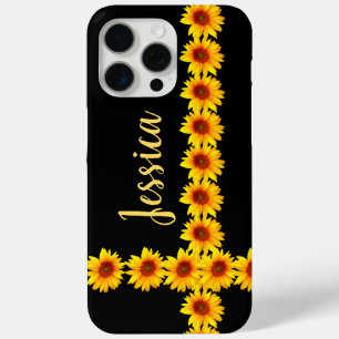 Coque iPhone 15 Pro Max Lignes de tournesol personnalisées