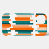 Coques Case-Mate iPhone Lignes décalées - Turquoise et orange (Verso (horizontal))