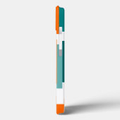 Coques Case-Mate iPhone Lignes décalées - Turquoise et orange (Verso / Gauche)
