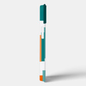 Coques Case-Mate iPhone Lignes décalées - Turquoise et orange (Verso / Droite)