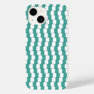 Coque Pour iPhone 14 Lignes déroutantes turquoise