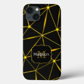 Coques Case-Mate iPhone Lignes d'or triangles noirs géométriques Monogramm (Verso)