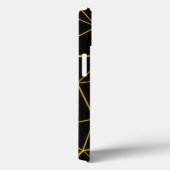 Coques Case-Mate iPhone Lignes d'or triangles noirs géométriques Monogramm (Verso / Droite)