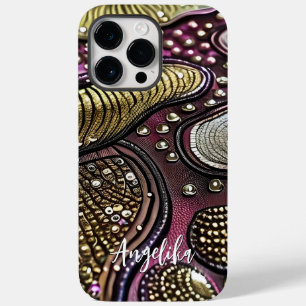 Coque Pour Pour iPhone 14 Pro Max Lignes en cuir synthétique abstrait moderne person