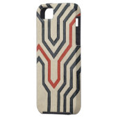 Coques Case-Mate iPhone Lignes graphiques orange et bleu (Dos gauche)