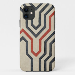 Coque iPhone 11 Lignes graphiques oranges et bleues