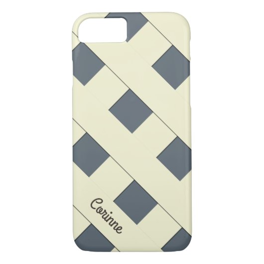Coques Case-Mate iPhone Lignes jaunes pastel de croisement géométrique ave (Dos)