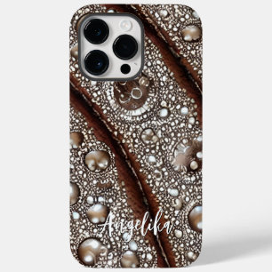 Coque Pour Pour iPhone 14 Pro Max Lignes modernes abstraites de faux cuir personnali