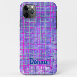 Case-Mate iPhone Case Lignes modernes de grille violet et rose abstrait