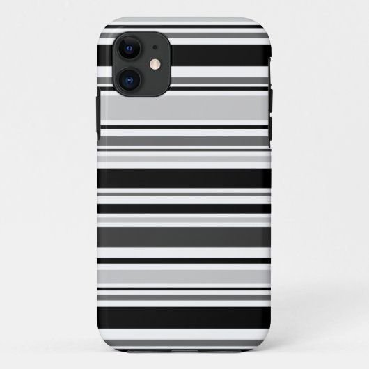 Coques Case-Mate iPhone Lignes noires, grises, blanches mélangées (Dos)