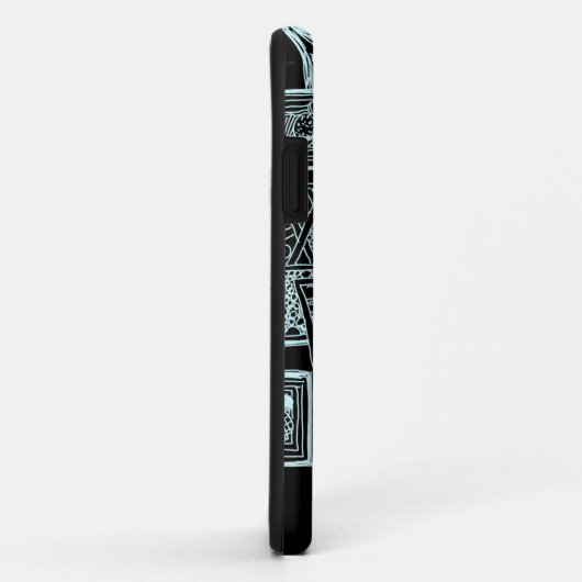 Coques Case-Mate iPhone Lignes texturées en noir et blanc (Dos/Droite)