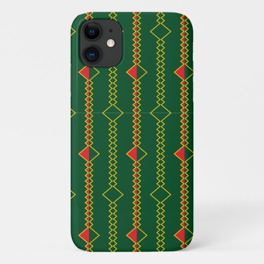 Coques Case-Mate iPhone Lignes verticales Zigzag Livre vert numérique-7272 (Dos)
