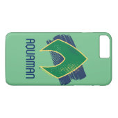 Coques Case-Mate iPhone Ligue de Justice | Symbole Aquaman à demi-teintes (Dos (Horizontal))