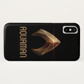 Coques Case-Mate iPhone Ligue de Justice | Symbole d'aquaman métallique (Dos (Horizontal))